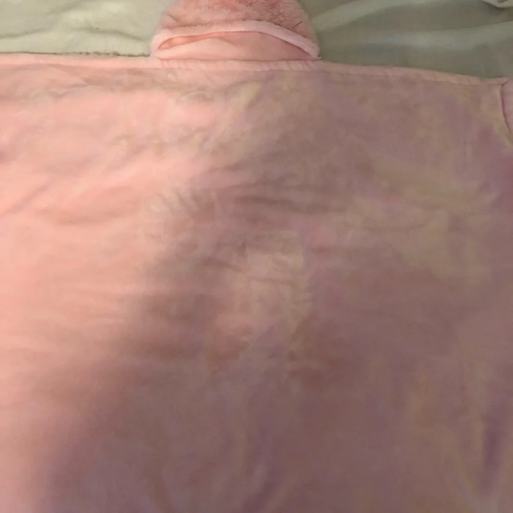 This pink bunny blanket is so incredibly soft.  Has a hat with cute bunny ears. - Picture 2 of 5